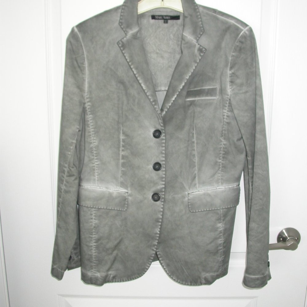 Grey Distressed Cotton Blazer
